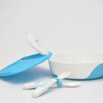 Apple Baby Skid Proof Bowl with Spoon & Fork