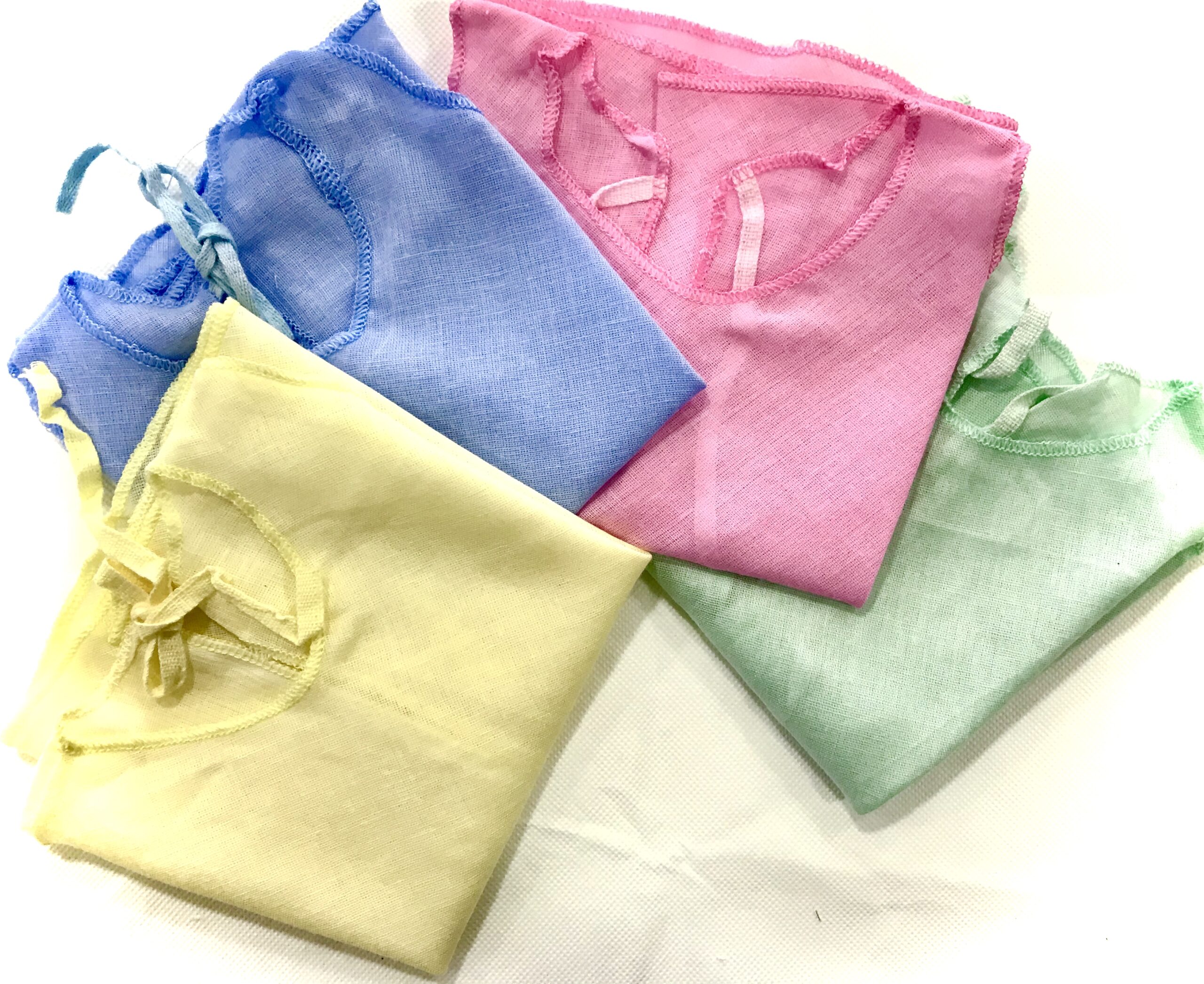 Newborn Colored Baby Shirts 6 Pcs - Basic