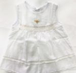 Newborn White Baby Frock 2 Pcs - Decorated Smock