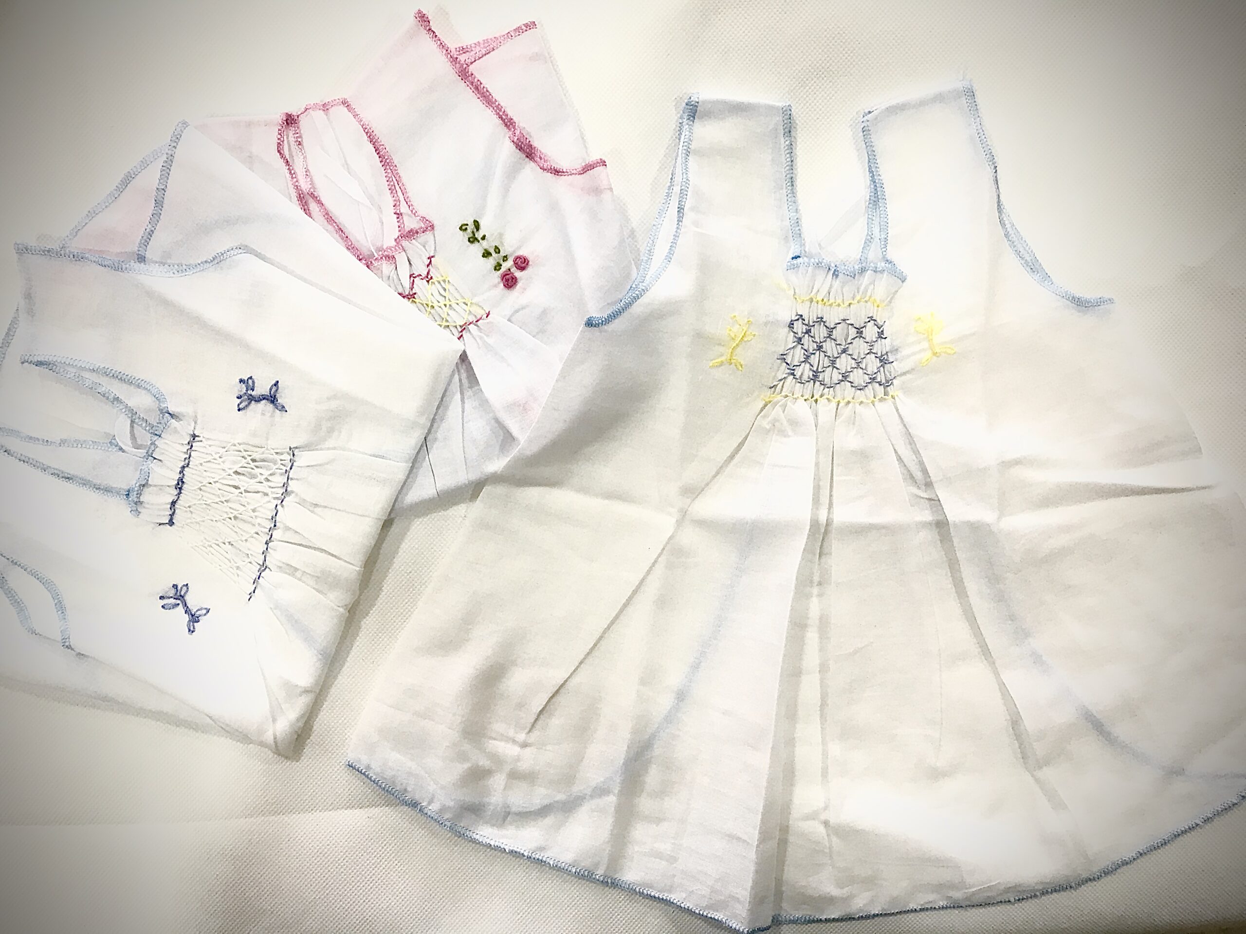 Newborn White Baby Shirt (L) 2 Pcs - Basic Smocked
