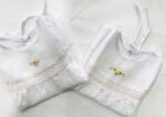Newborn White Baby Frock 2 Pcs - Decorated Smock - Image 2
